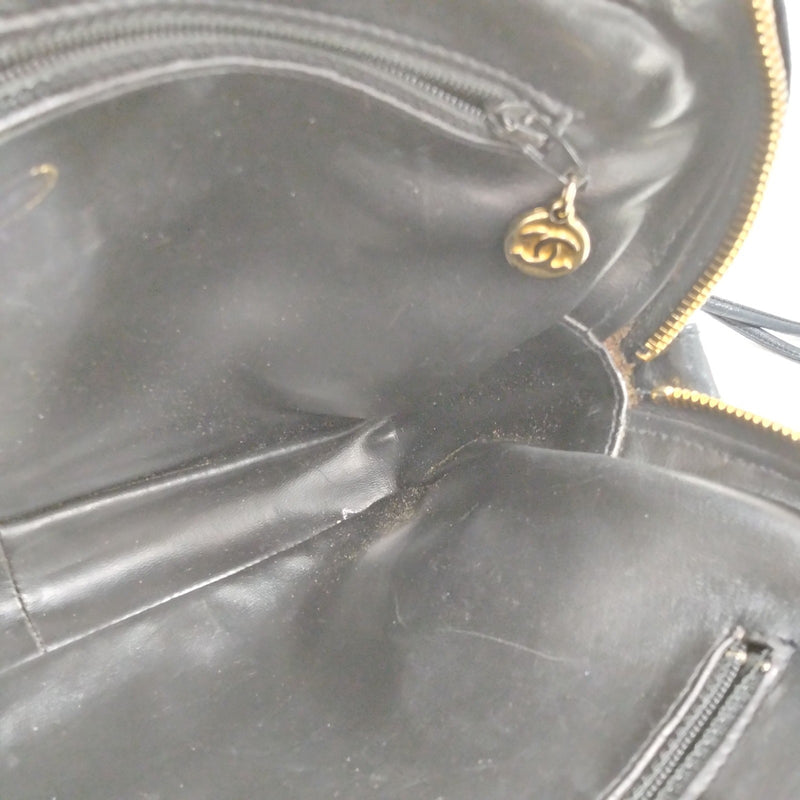 Chanel Shoulder Bag Black Leather