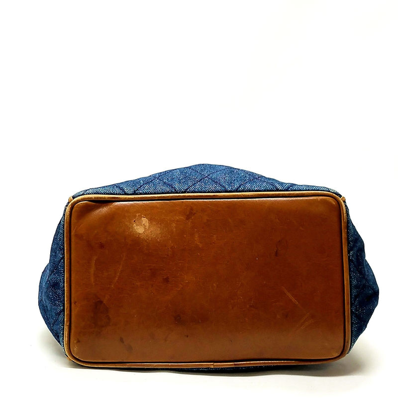 Chanel Shoulder Bag Matelasse Blue Denim