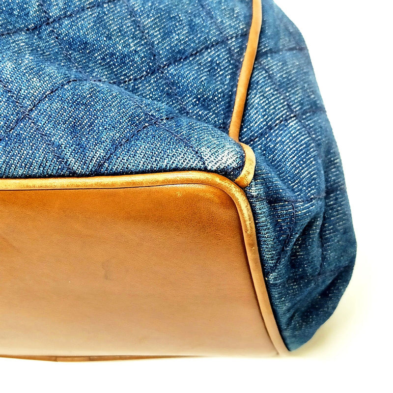Chanel Shoulder Bag Matelasse Blue Denim