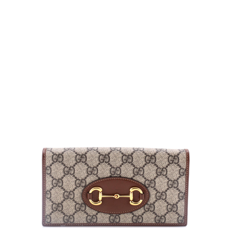 Gucci Horsebit Chain Wallet Gg Coated