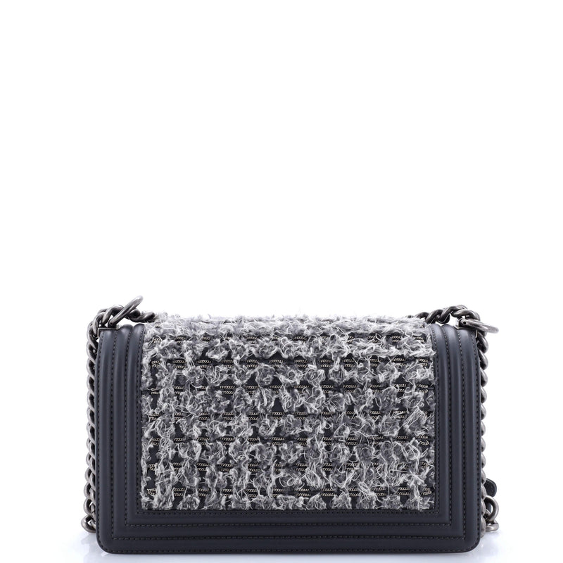 Chanel Boy Flap Bag Braided Tweed Old