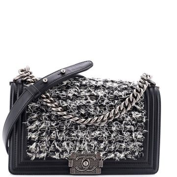 Chanel Boy Flap Bag Braided Tweed Old