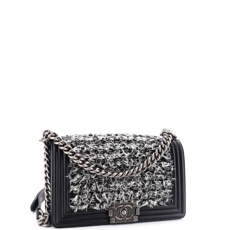 Chanel Boy Flap Bag Braided Tweed Old