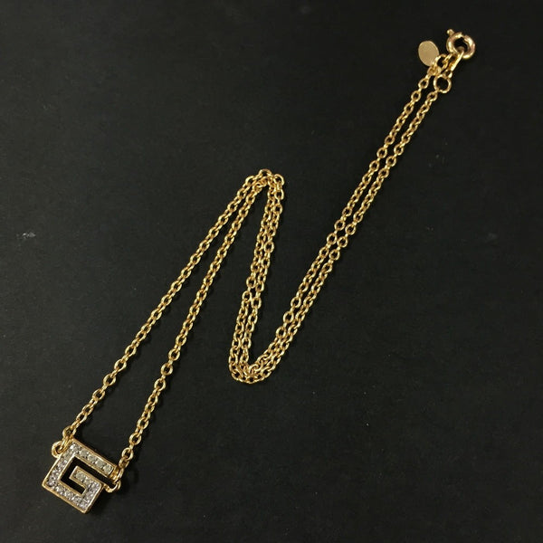 Givenchy G Logo Rhinestone Gold Tone