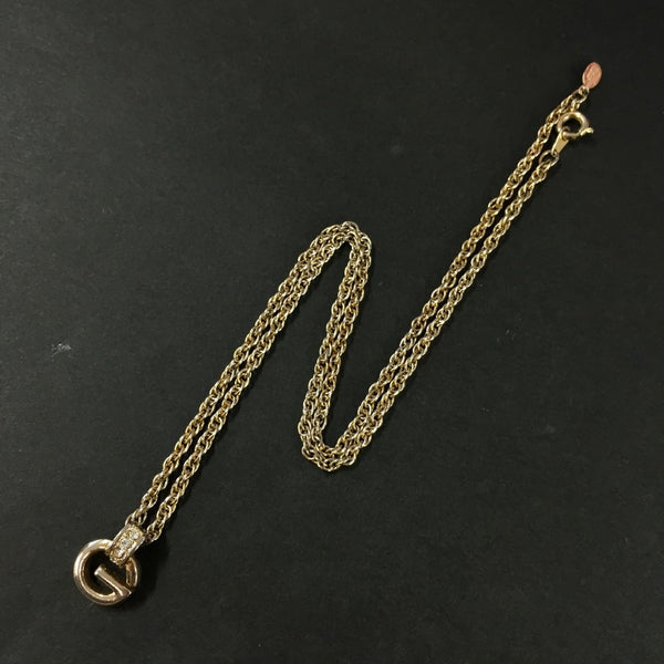 Givenchy G Logo Rhinestone Gold Tone