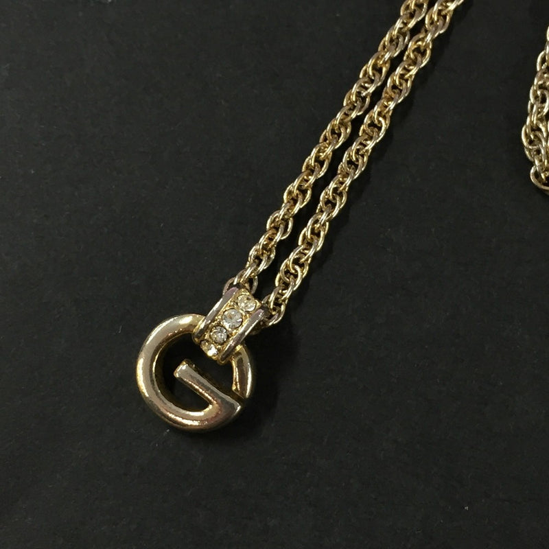 Givenchy G Logo Rhinestone Gold Tone