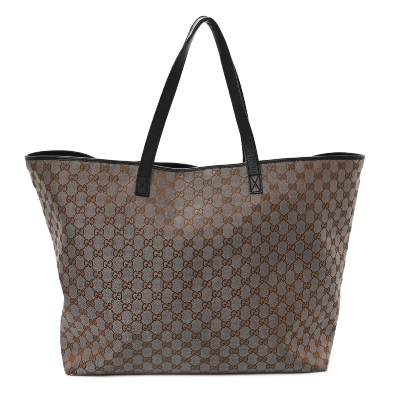 Gucci Metallic Xl Shopper Tote Brown