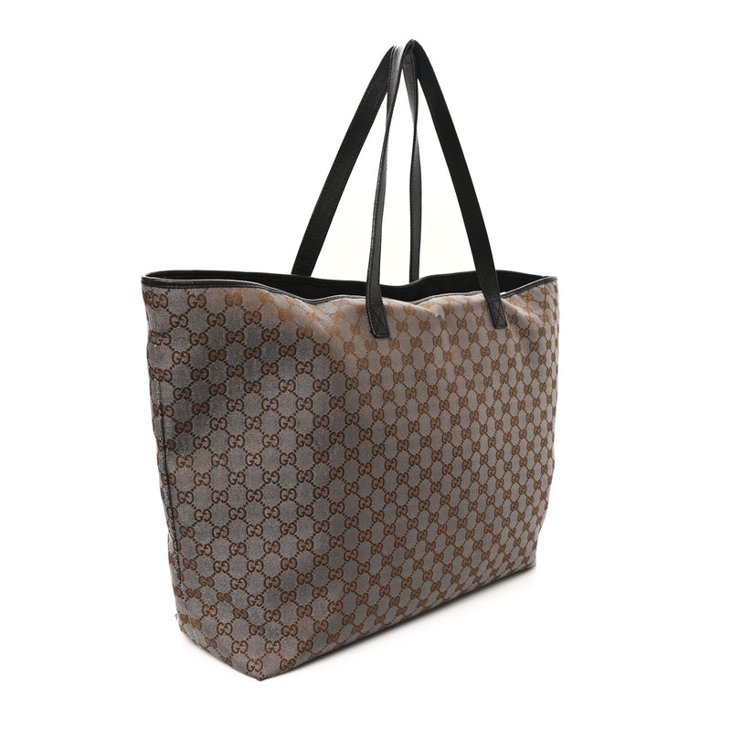 Gucci Metallic Xl Shopper Tote Brown