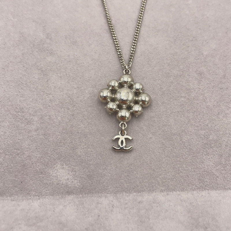Chanel Coco Mark Rhinestone Silver