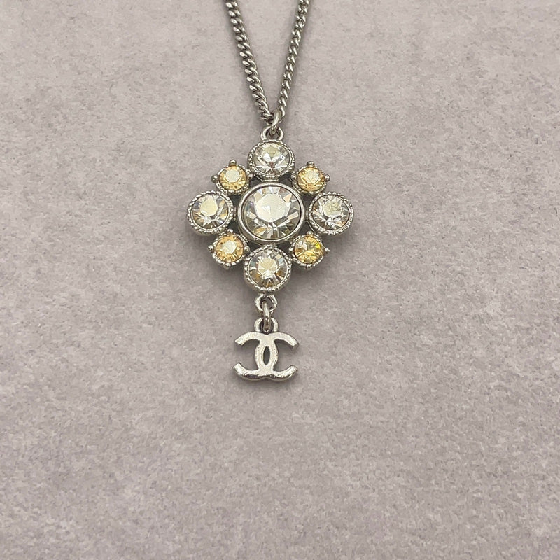 Chanel Coco Mark Rhinestone Silver