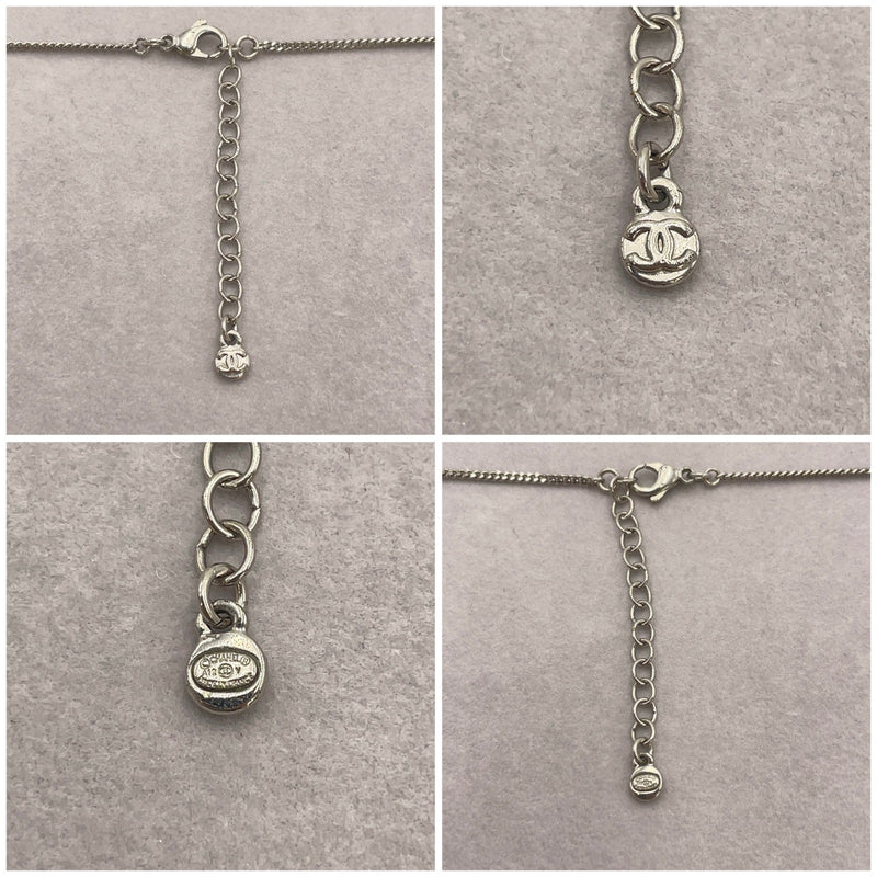 Chanel Coco Mark Rhinestone Silver
