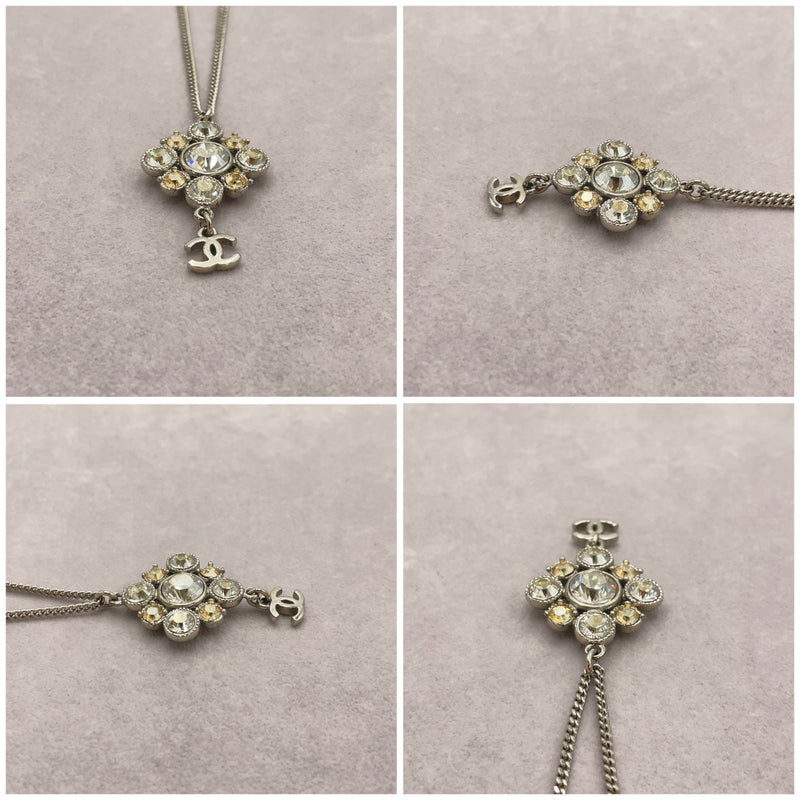 Chanel Coco Mark Rhinestone Silver