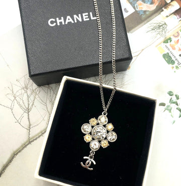 Chanel Coco Mark Rhinestone Silver