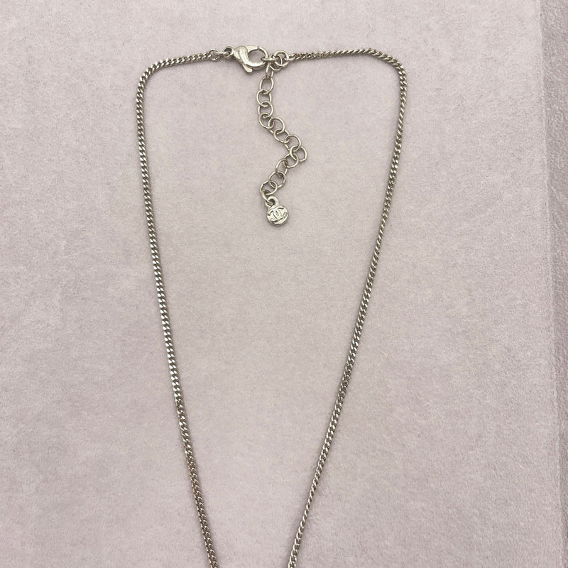 Chanel Coco Mark Rhinestone Silver