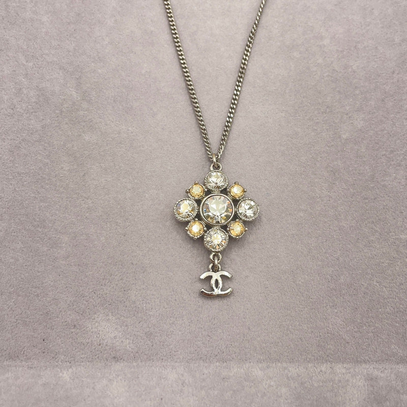 Chanel Coco Mark Rhinestone Silver