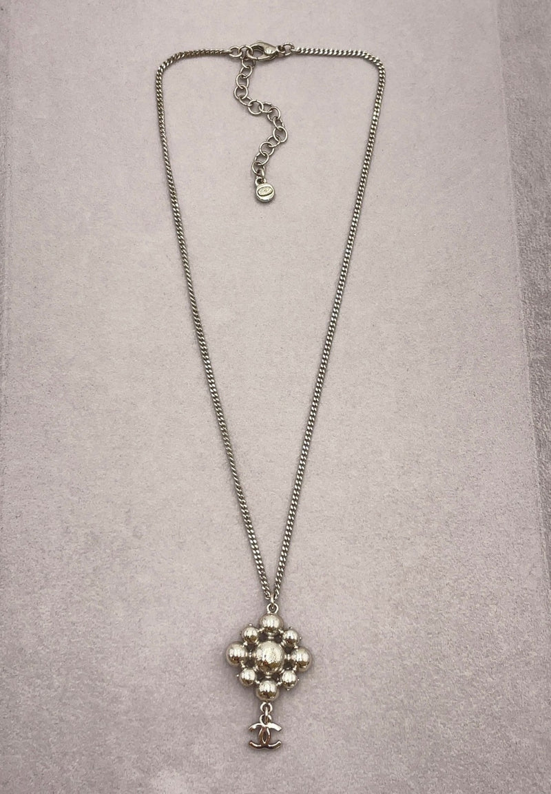Chanel Coco Mark Rhinestone Silver