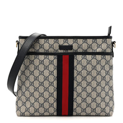 Gucci Gg Supreme Web Flat Messenger Bag