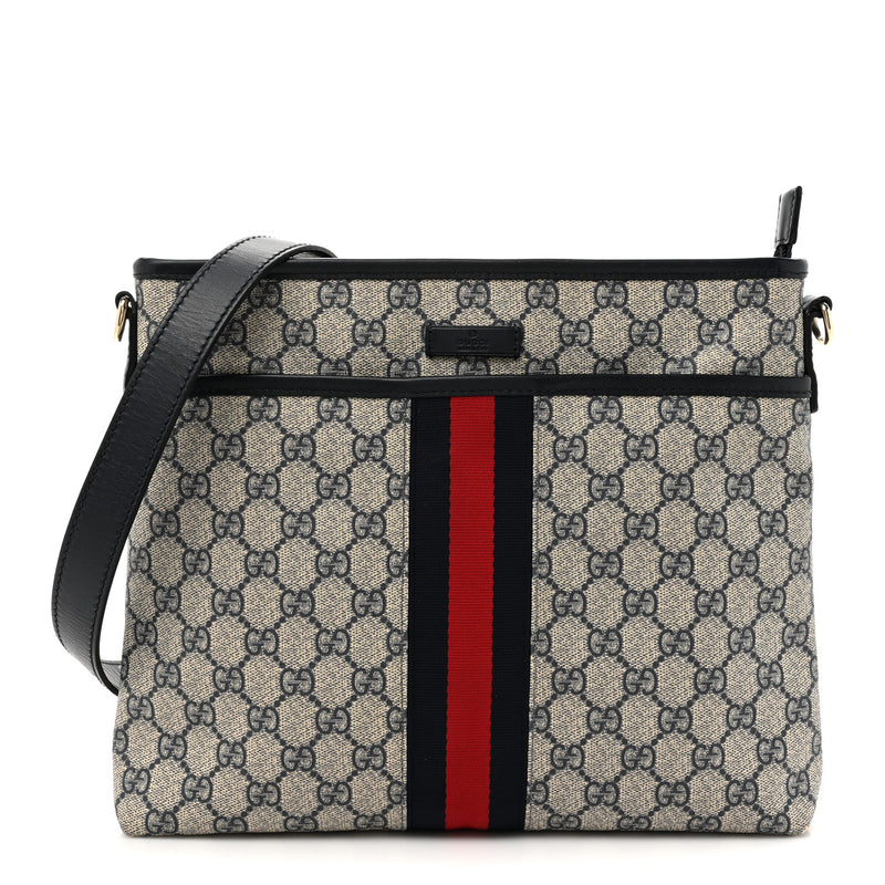 Gucci Gg Supreme Web Flat Messenger Bag