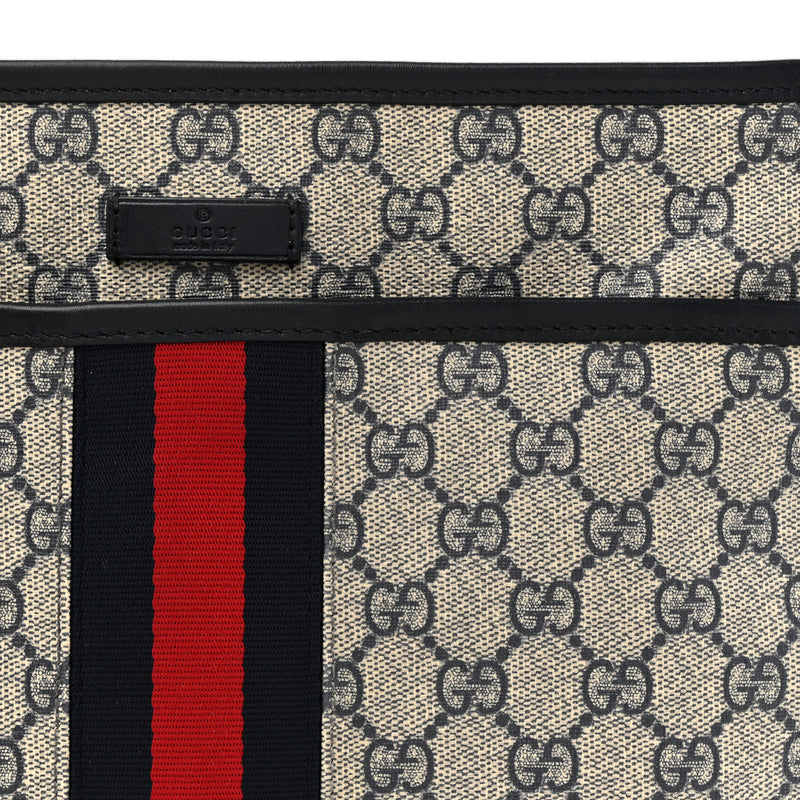 Gucci Gg Supreme Web Flat Messenger Bag