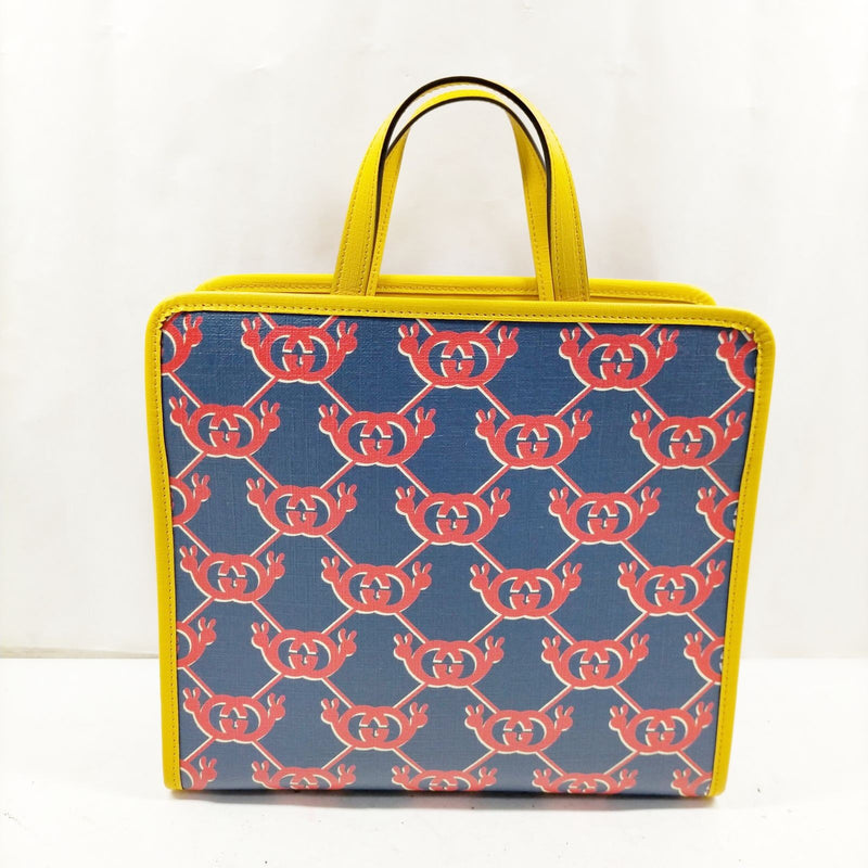 Gucci Hand Bag Navy Blue Pvc