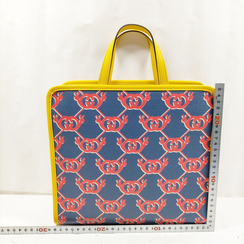 Gucci Hand Bag Navy Blue Pvc