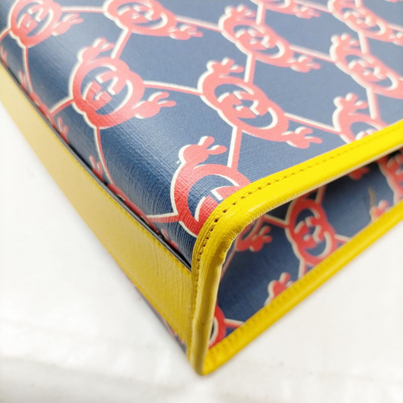 Gucci Hand Bag Navy Blue Pvc