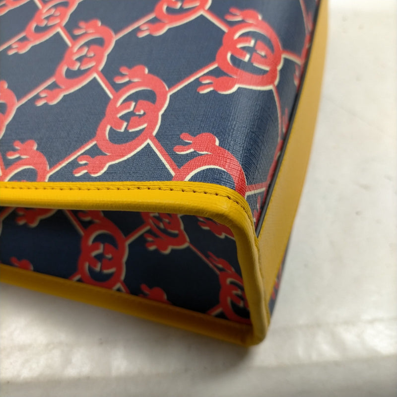 Gucci Hand Bag Navy Blue Pvc