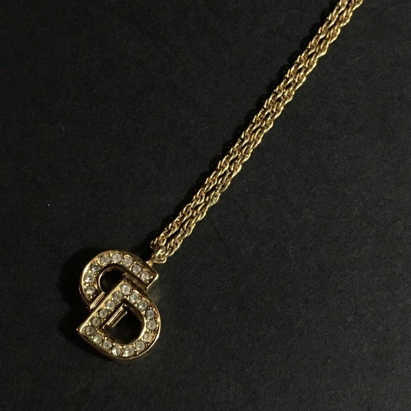 Christian Dior Cd Logo Rhinestone Gold