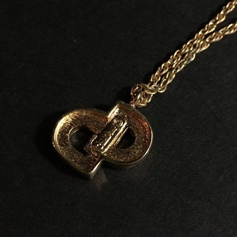 Christian Dior Cd Logo Rhinestone Gold