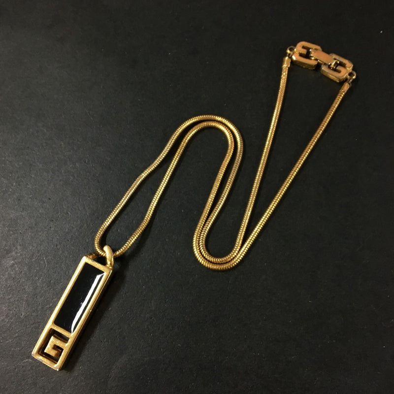 Givenchy G Logo Plate Gold Tone Pendant