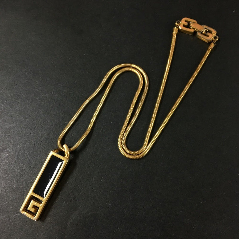 Givenchy G Logo Plate Gold Tone Pendant