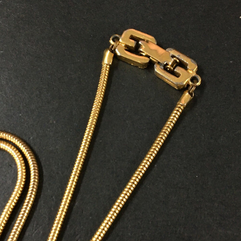 Givenchy G Logo Plate Gold Tone Pendant