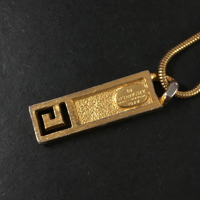 Givenchy G Logo Plate Gold Tone Pendant