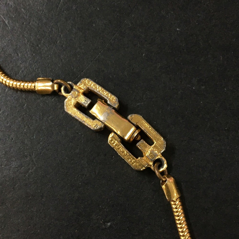 Givenchy G Logo Plate Gold Tone Pendant