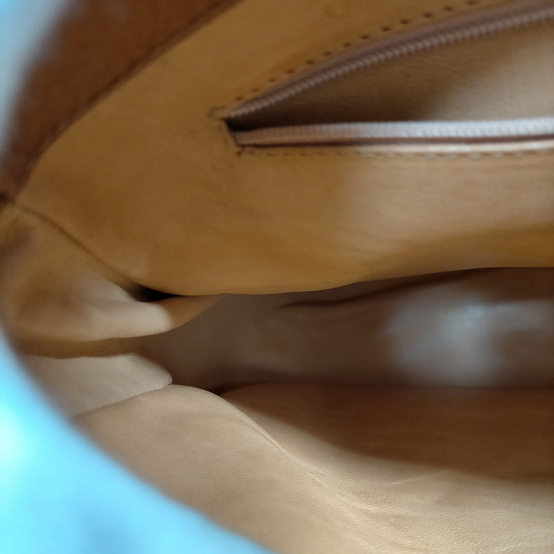 Gucci Hand Bag Sherry Line Brown Leather