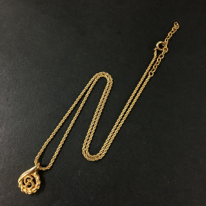 Christian Dior Cd Logo Gold Tone Pendant
