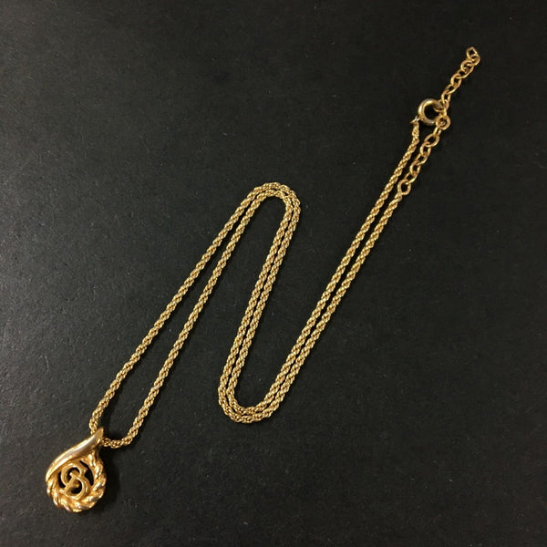 Christian Dior Cd Logo Gold Tone Pendant
