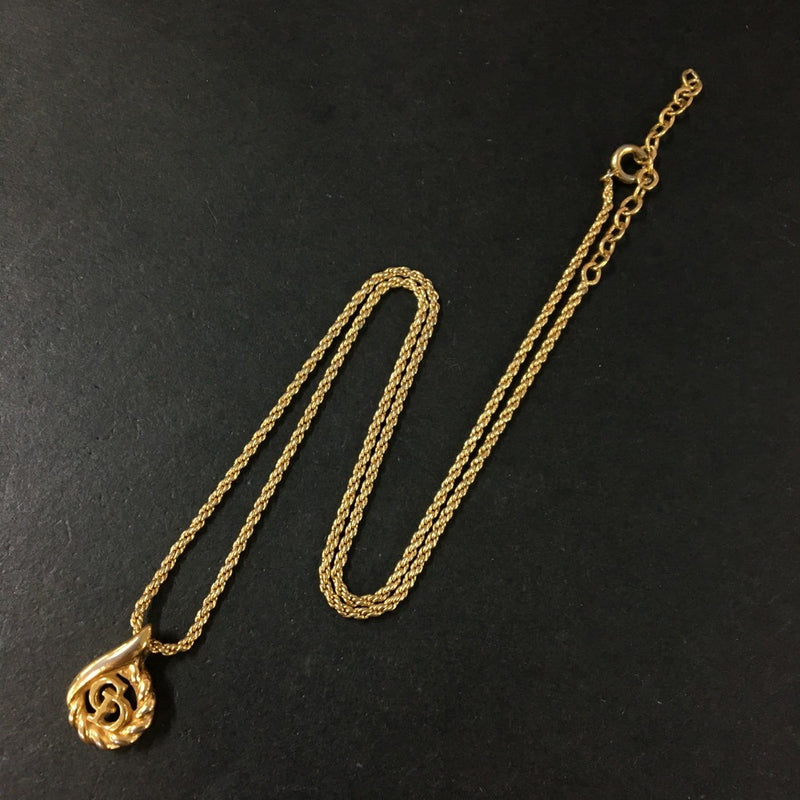 Christian Dior Cd Logo Gold Tone Pendant