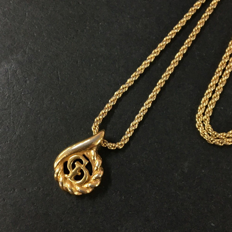 Christian Dior Cd Logo Gold Tone Pendant