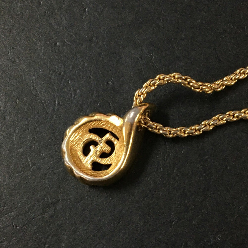 Christian Dior Cd Logo Gold Tone Pendant