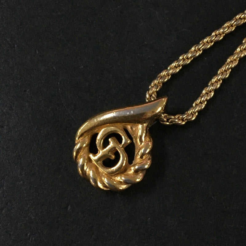 Christian Dior Cd Logo Gold Tone Pendant