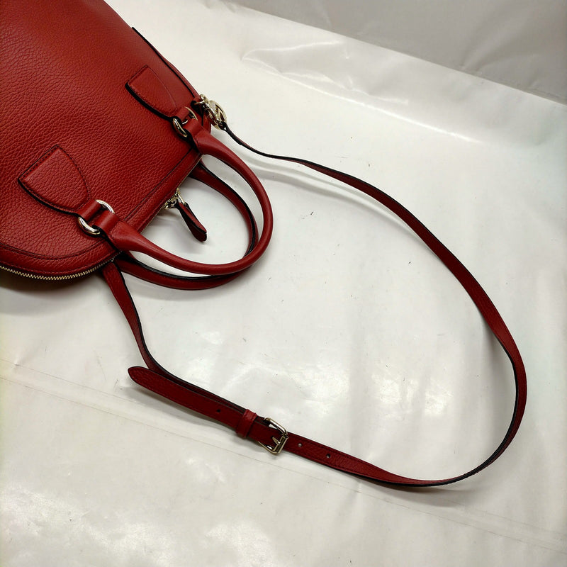 Gucci Hand Bag Red Leather