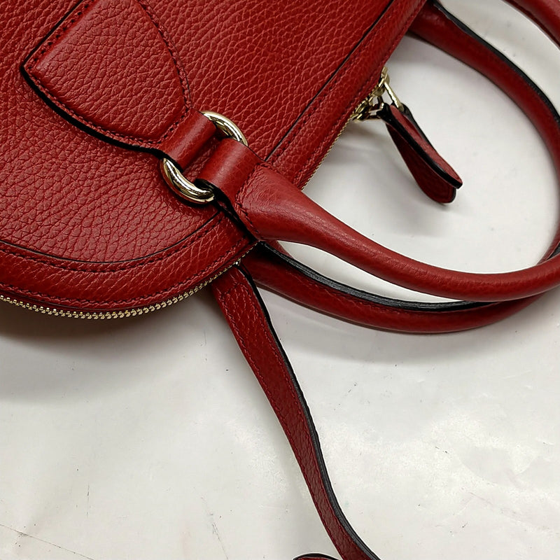 Gucci Hand Bag Red Leather