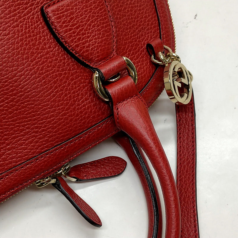 Gucci Hand Bag Red Leather