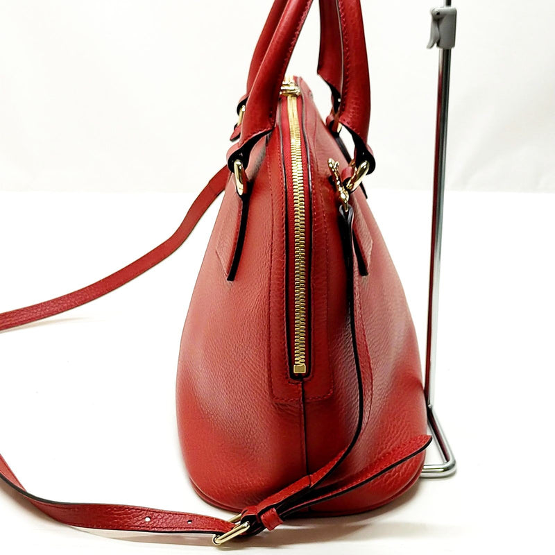 Gucci Hand Bag Red Leather