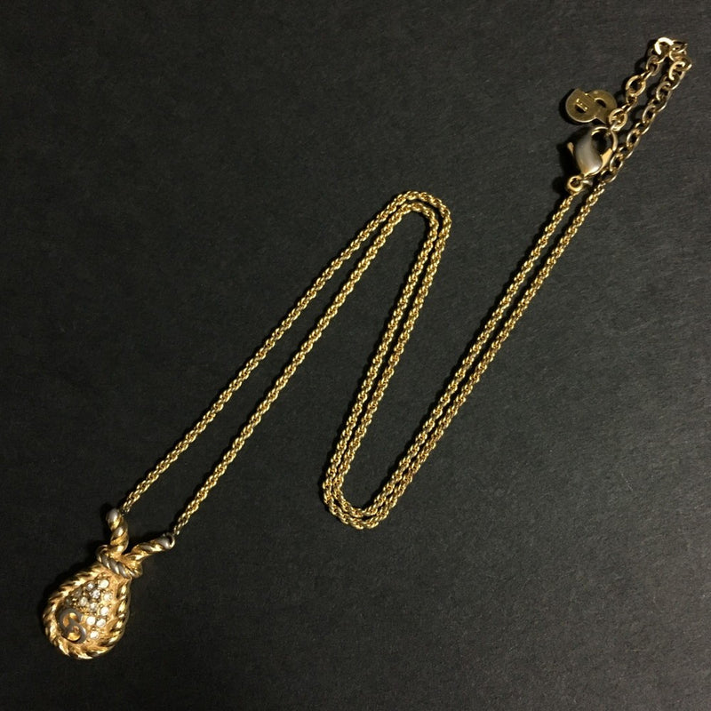 Christian Dior Cd Logo Rhinestone Gold