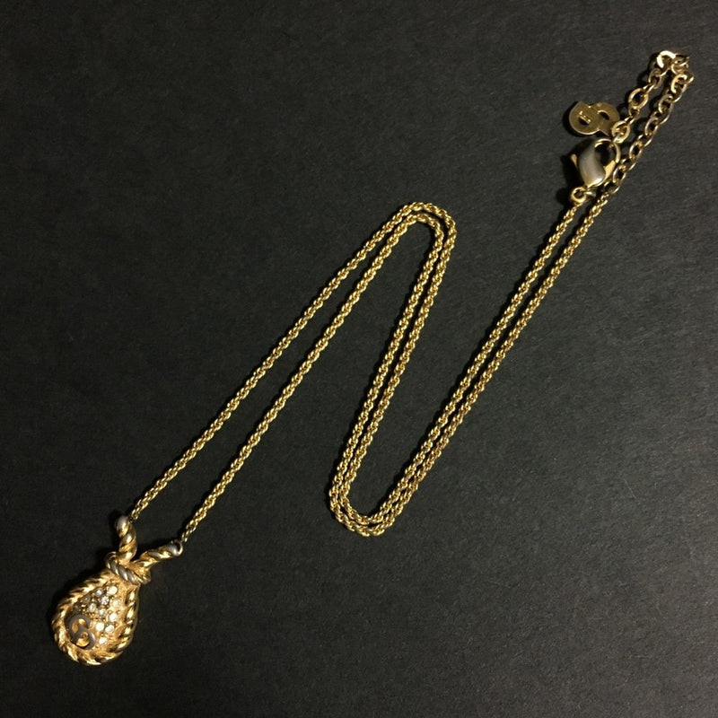 Christian Dior Cd Logo Rhinestone Gold