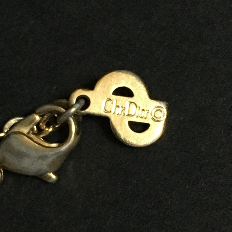 Christian Dior Cd Logo Rhinestone Gold