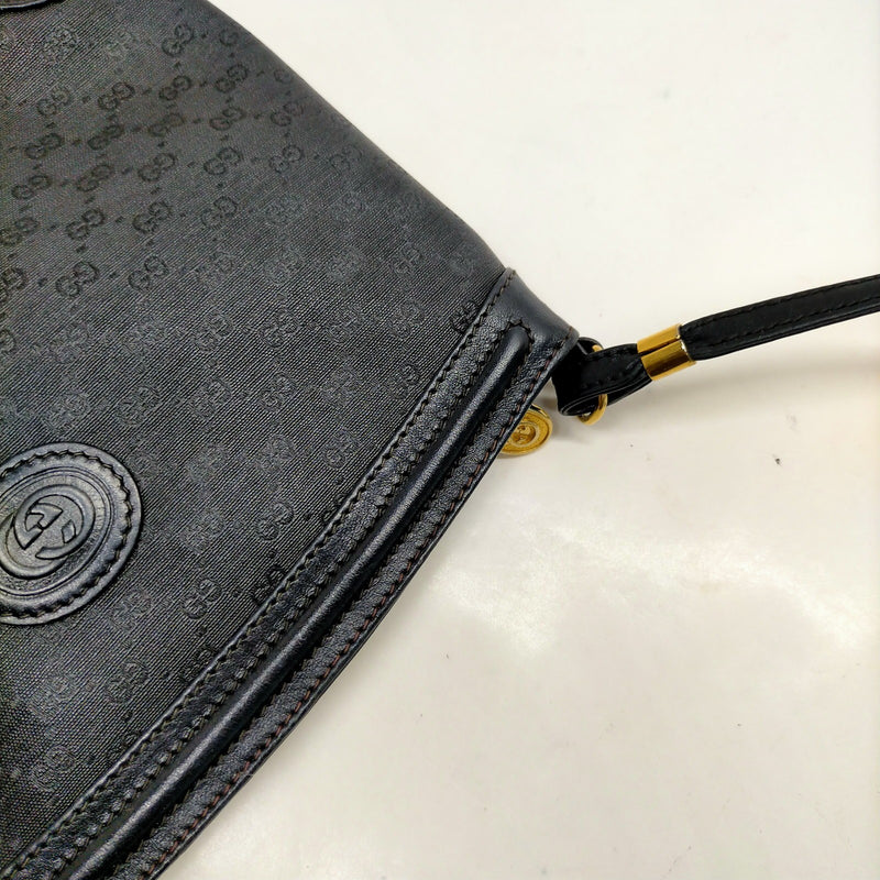 Vintage Gucci Shoulder Bag Black Pvc