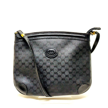 Vintage Gucci Shoulder Bag Black Pvc